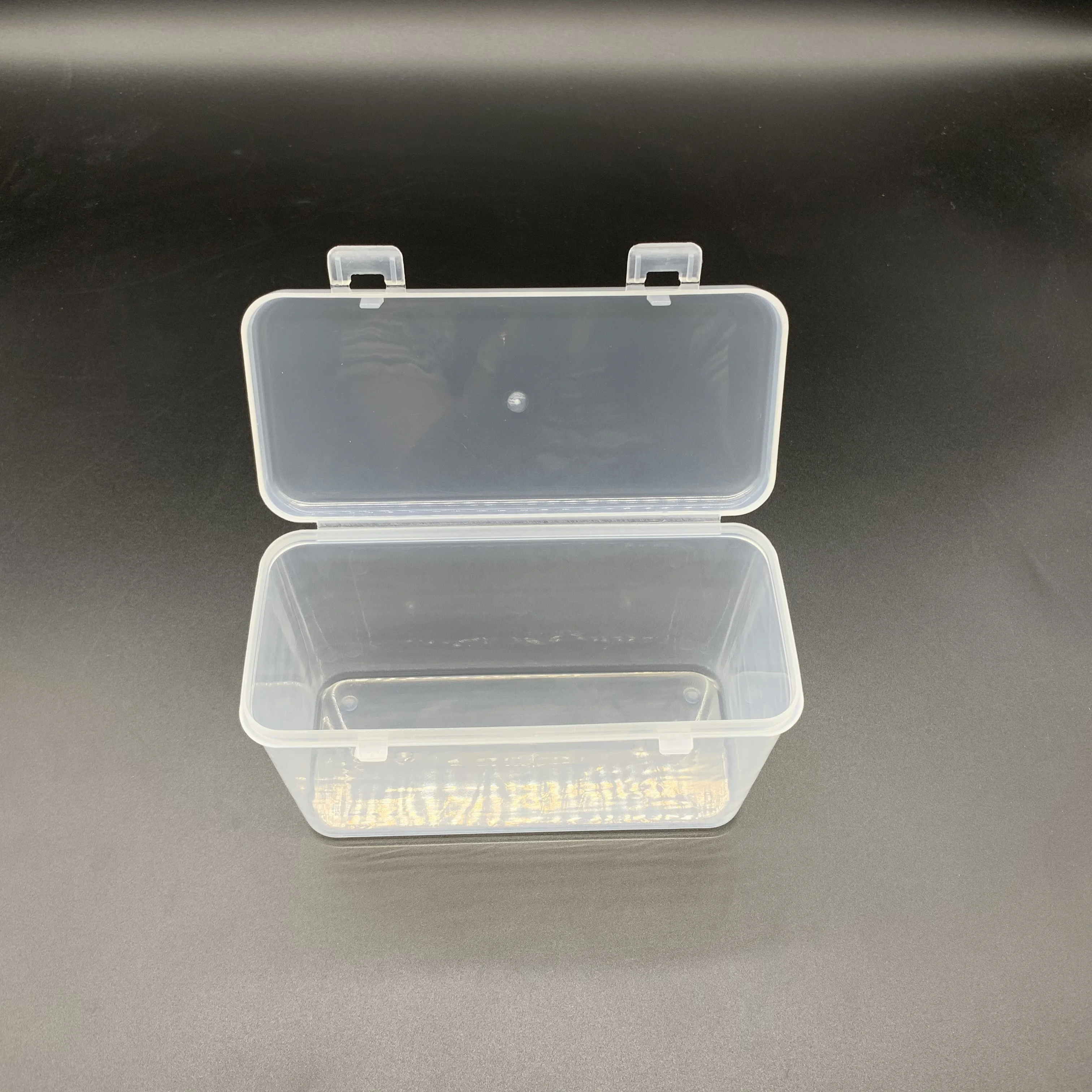 

Transparent rectangular use plastic container for food storage, Customizable