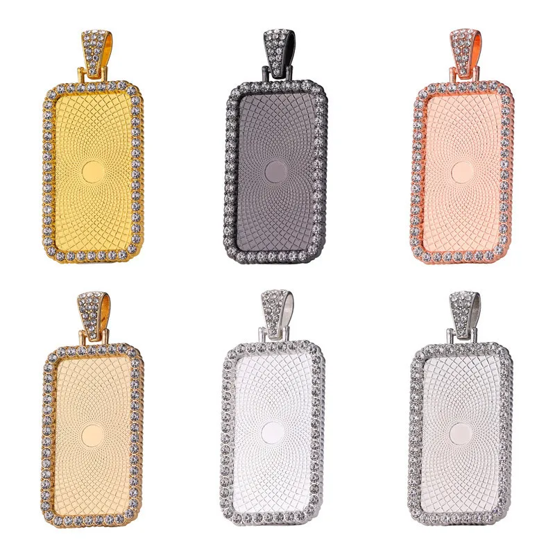 

Wholesale Diy Jewelry accessories Metal Diamond Necklace Gem Gold Plated Pendant Bezel Tray Alloy Blank Base Pendant