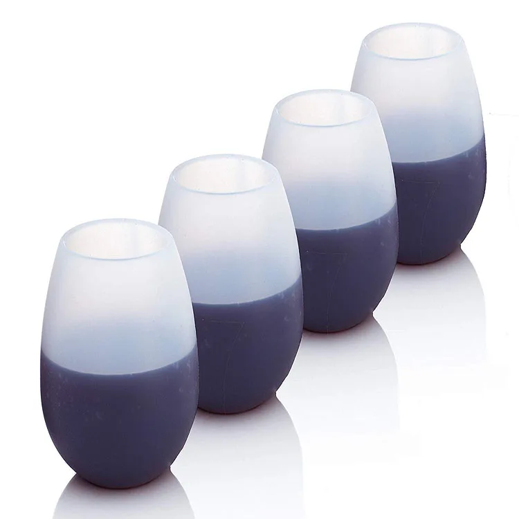 

100% Dishwasher Safe Unbreakable Silicone Wine Glasses Stemless Outdoor Wine Cups