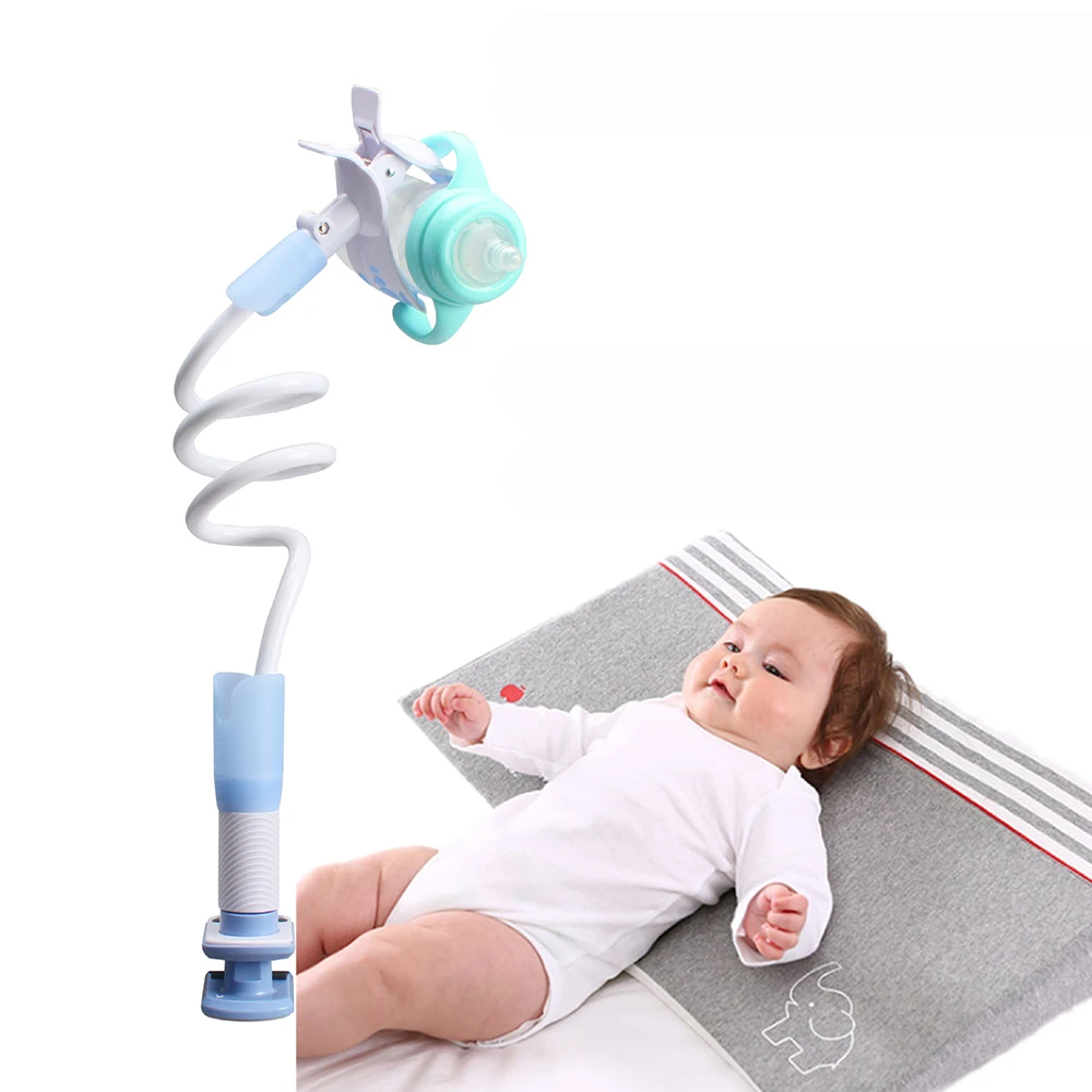 

Curved Stand 360 degree Rotation Baby Bottle Holder mobile phone holders Free Hands Feeding Bracket Stroller baby supplies, As photo