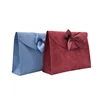 Free sample Custom logo printed small envelope gift perfume pouch luxury bow-knot Suede Jewelry bag with flap