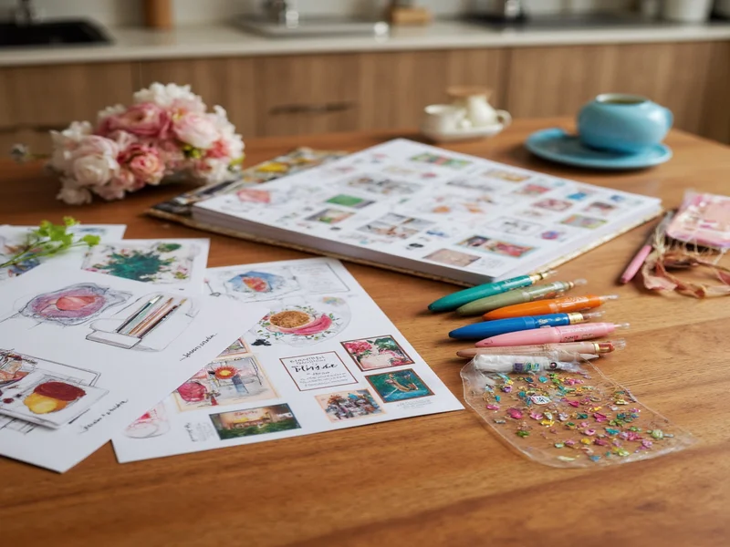 Close-up of high-quality Michaels craft supplies on wooden table