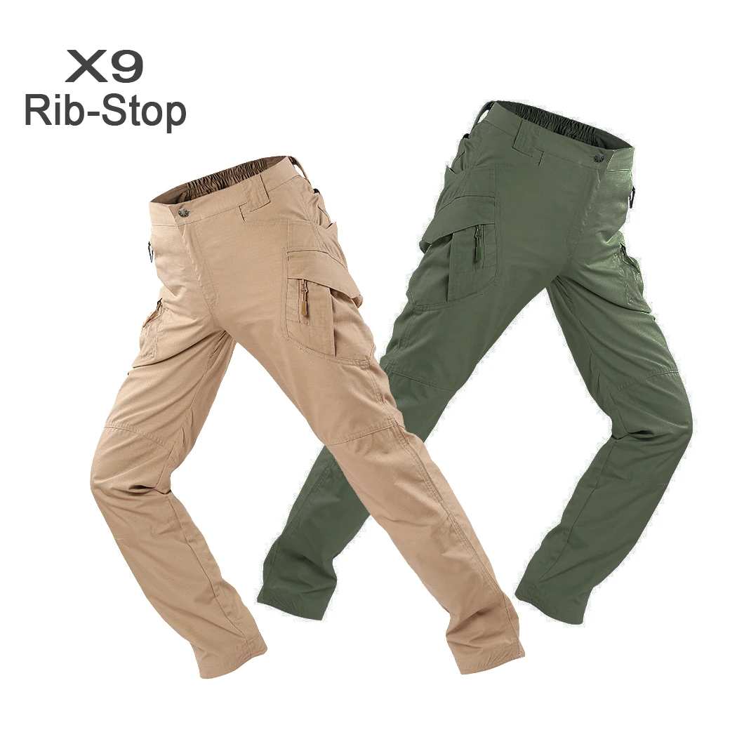 

Men's Rib Stop Waterproof Army Fans Military Tactical Pants Combat Pants Hiking Hunting Multi Pockets Cargo Worker Pants