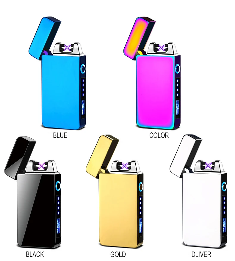 

Wholesale Custom Logo A Metal Rechargeable Electric USB Cigarette Arc Plasma Lighter, 10 colors available