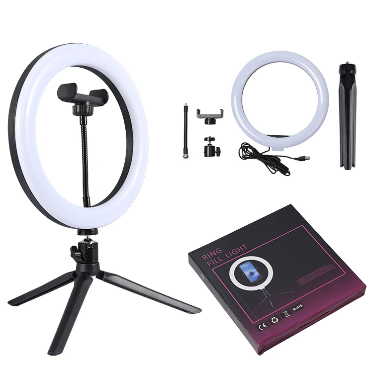 

Factory Price LED Circle For Makeup 6Inch 8Inch 10Inch Portable Table Top Ring Light, Black