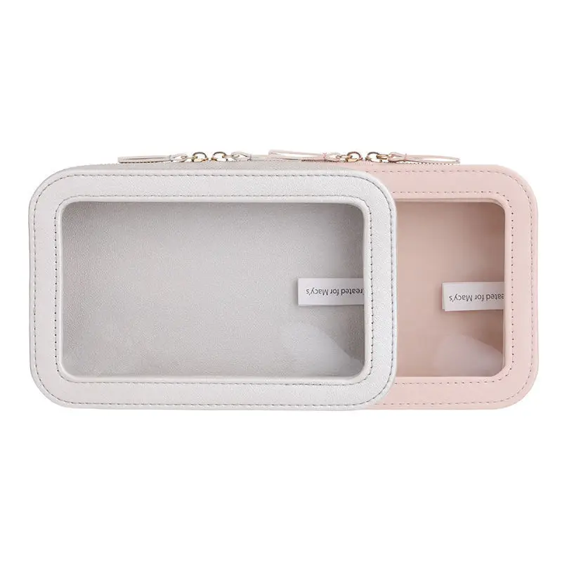 

Custom private label waterproof PU leather toilet bag travel clear PVC makeup cosmetic bags for women girls toiletries cosmetics