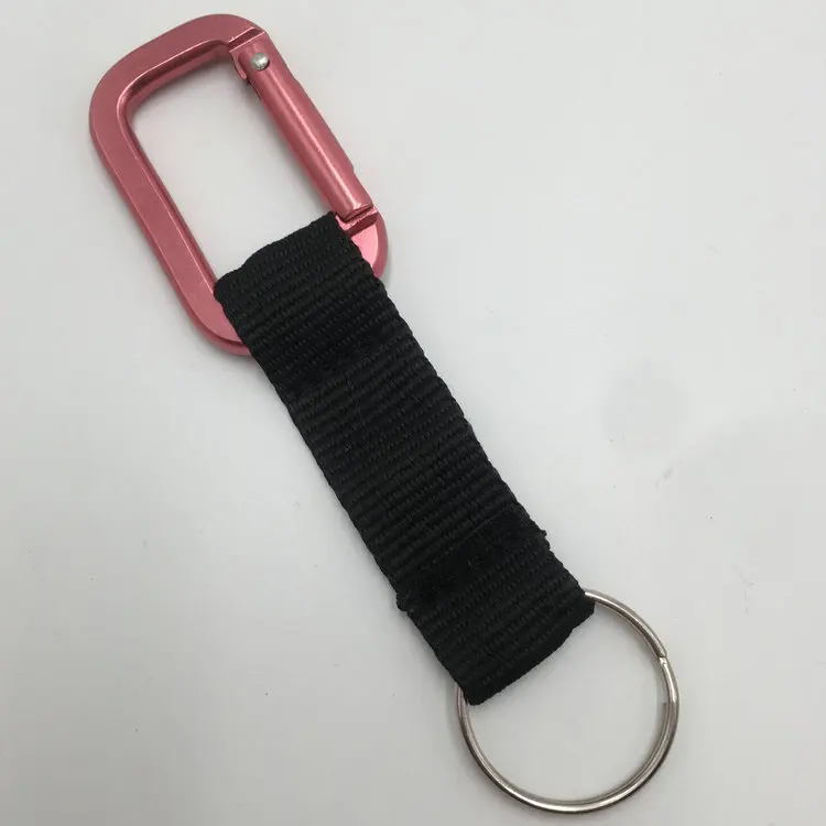 
Custom square aluminum clip keychain rectangle carabiner with strap 