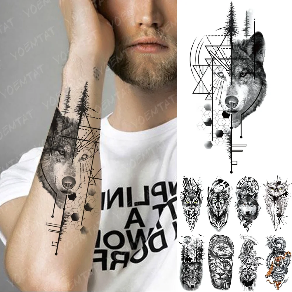 

Eco-Friendly Sexy Body Art Black White hand sleeves Tattoo Sticker, Cmyk