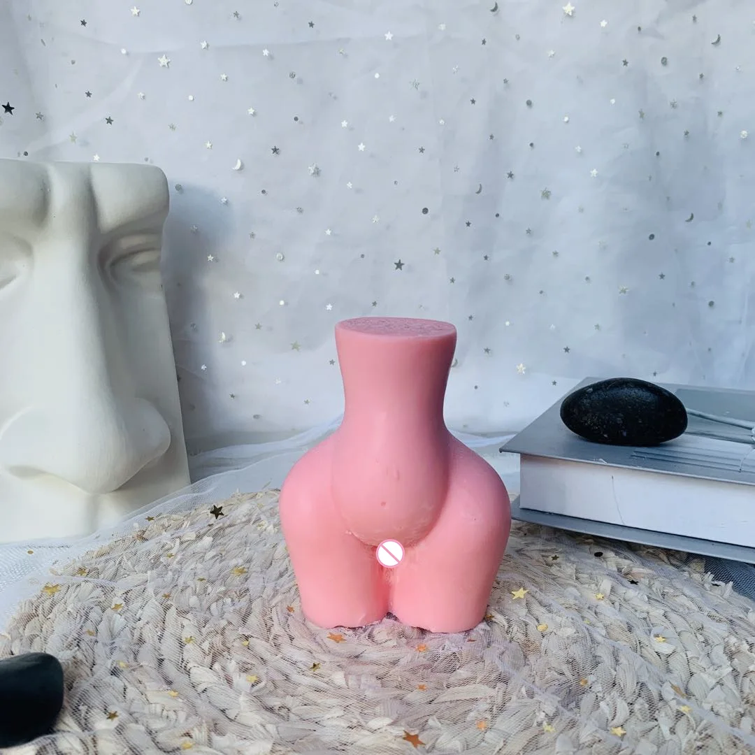 

W045 DIY silicone 3D human body ass aromatherapy candle mold, As picture
