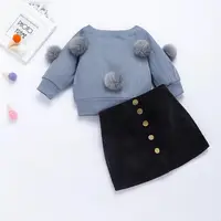 

2019 latest design kids baby girl boutique clothing sets winter clothes 1 set