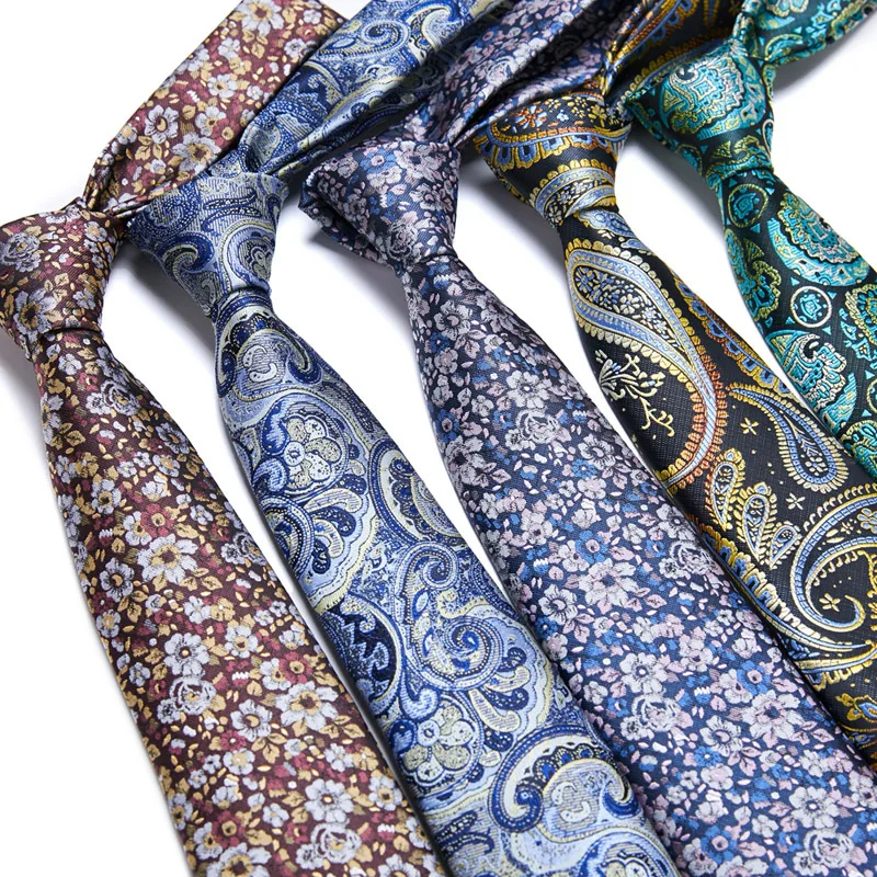 

2023 Shengzhou Handmade Neck Ties For Men Silk Floral Paisley Polk Dot Stripe Mens Necktie For Business Dress