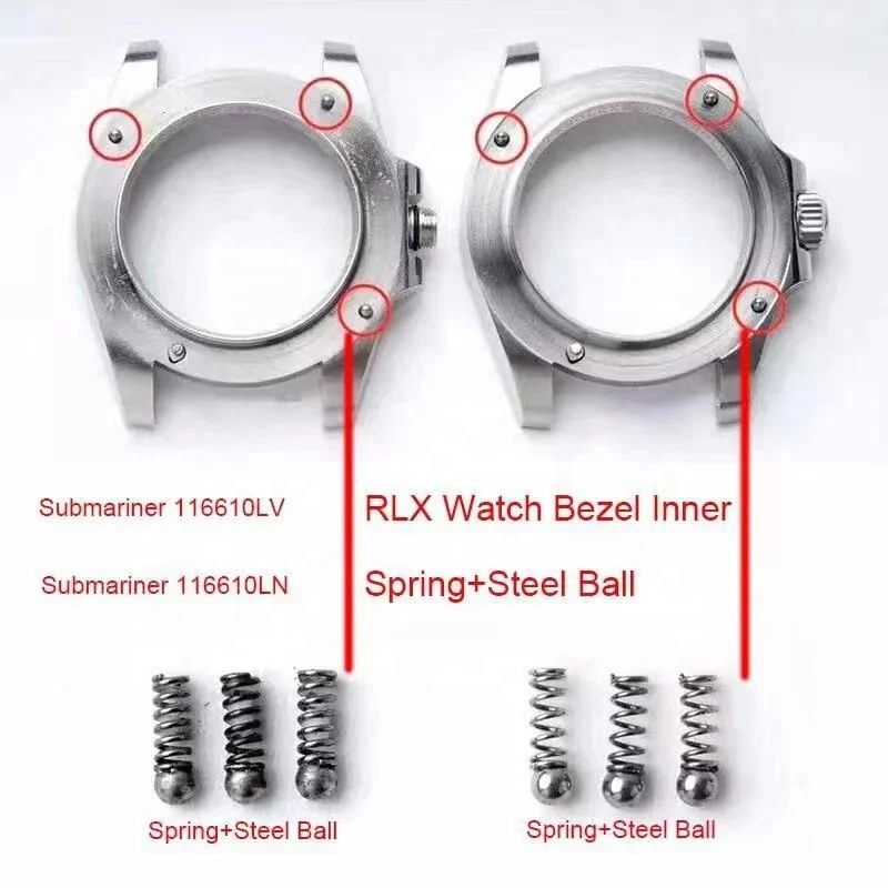 

watch bezel inners case click springs toper set for RLX SUB Sub-mariner watch 116610