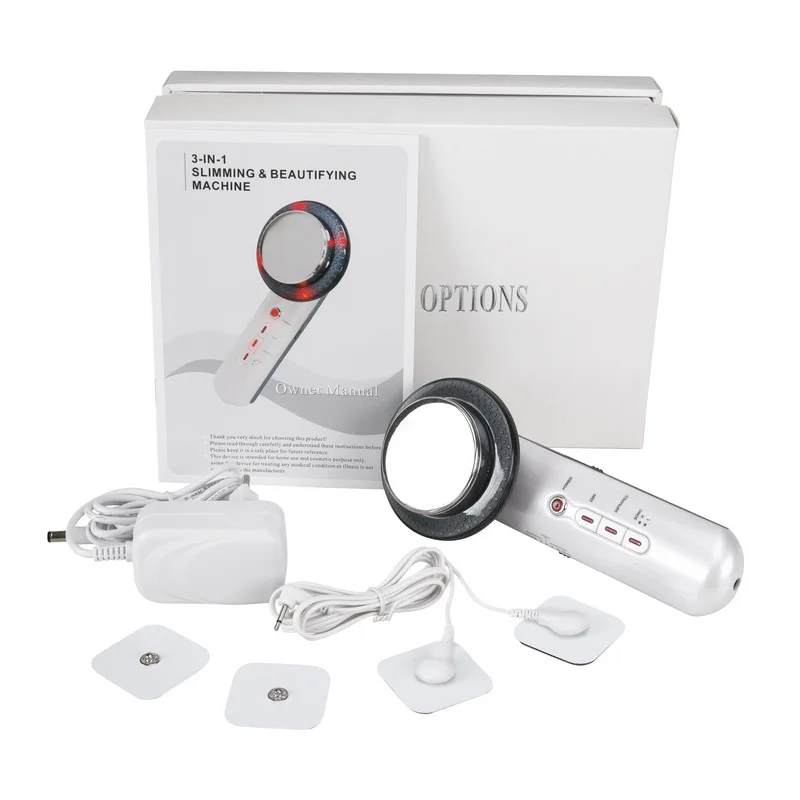 

Dropshipping 3 In 1 Ultrasonic Infrared EMS Body Massage TENS Muscle Slimming Device Skin Beautifying Spa Machine Skin Care Tool, White