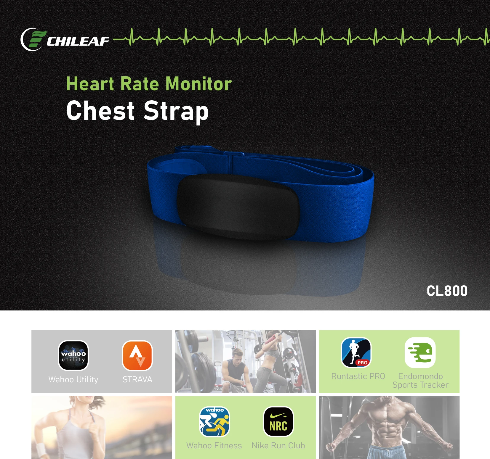 Selling Well Bluetooth & Ant+ Heart Rate Monitor Chest Strap For Hiit