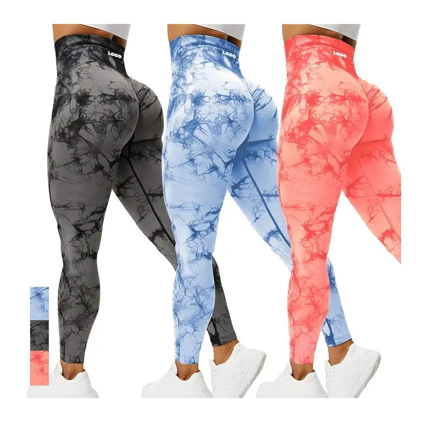 

HOT High Waist Seamless Scrunch Butt Tie Dye Gym Leggings Activewear Booty Butt Lift Sports Yoga Wear Fitness Workout Pants