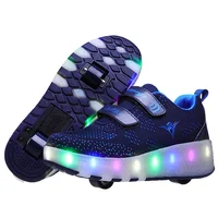 

New arrival usb rechargeable children led roller sports wheel shoes