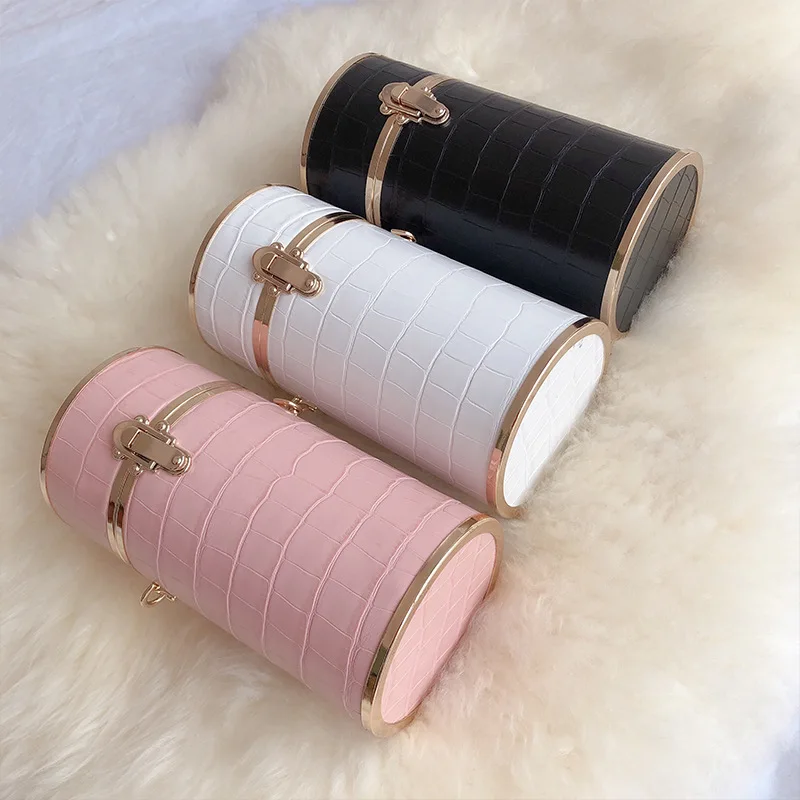 

Retro cylindrical dinner bag alligator cylindric sling bag Fashion women evening bags wholesale