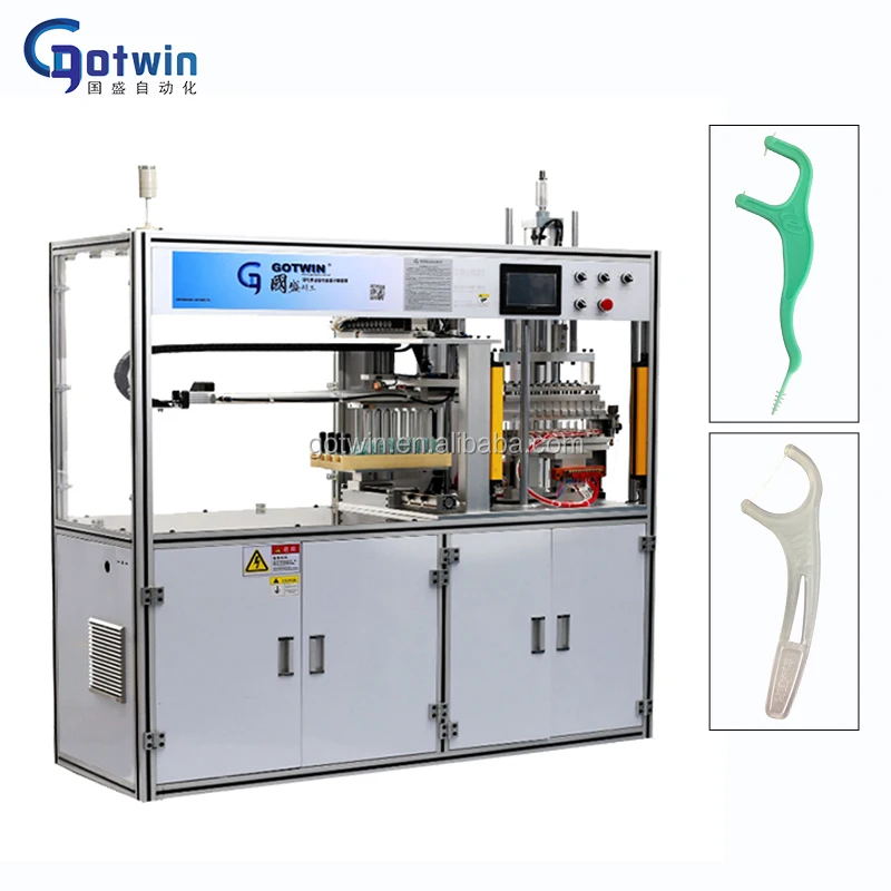 
Pneumatic dental floss pick making machine 