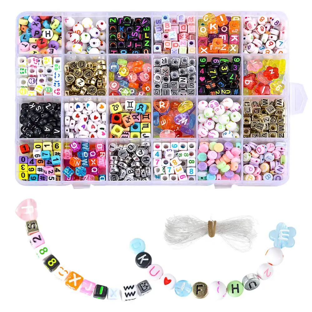 

2020 jewelry 24 styles 7MM 1200 pcs letters diy jewelry making beads set