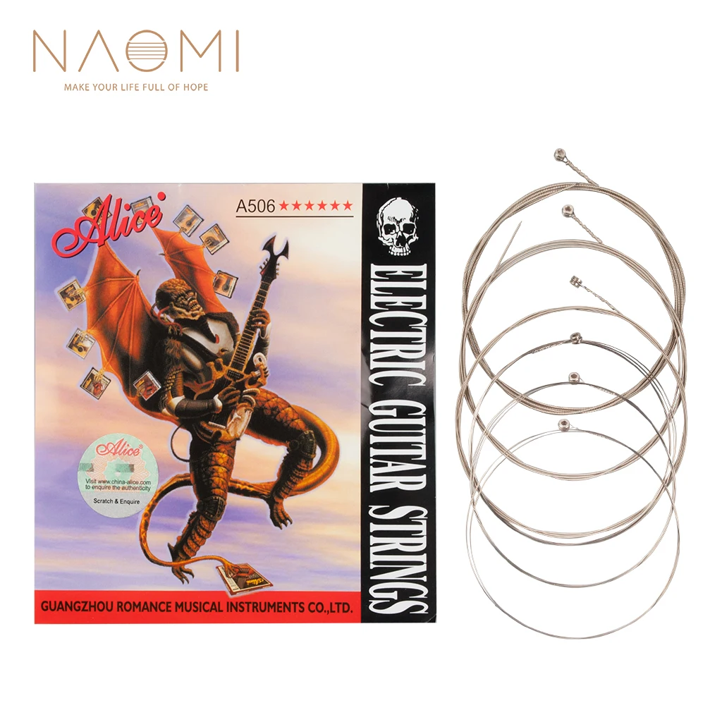

NAOMI Alice Electric Guitar Strings A506-L 008 to 038 inch Plated Steel Coated Nickel Alloy Wound, Gold+silver