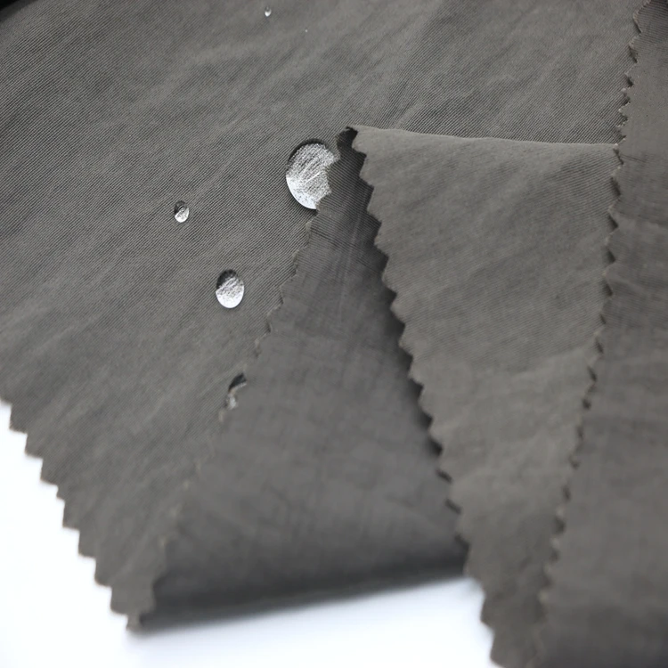 
Waterproof Crinkle 228t full dull brush nylon taslon fabric 