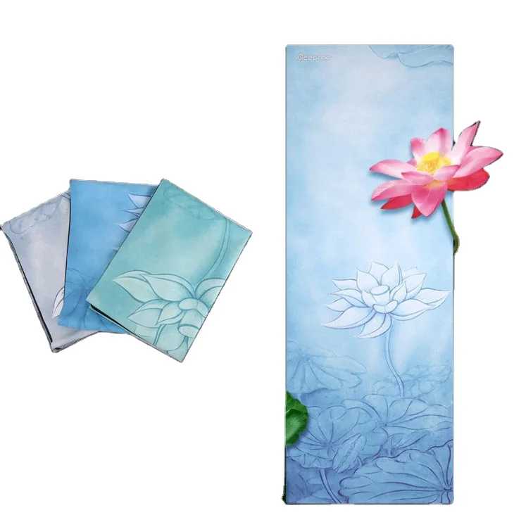 

Yoga Pilates Type Health Fitness Suede Microfiber Surface Eco Friendly Rubber Yoga Mat Manufacturer