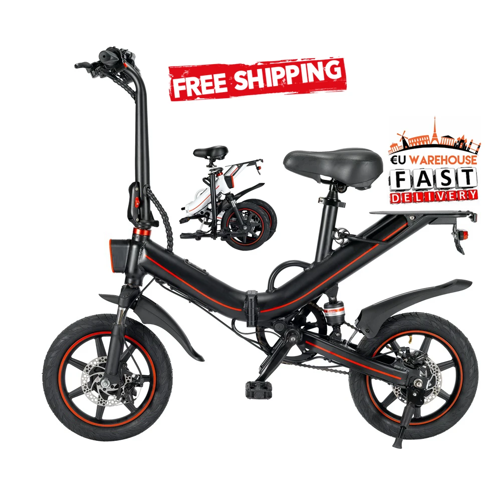 

OUXI original V5 E-BIKE 14inch 48V 15AH Folding Electric bike electric bicycle US & EU warehouse U/L certificate, Black & white & oem