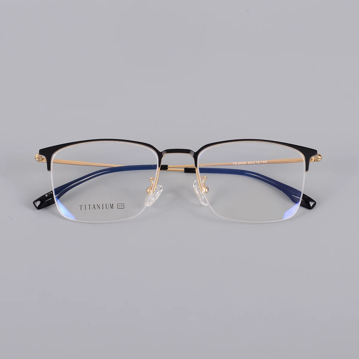 

Shenzhen factory spot titanium metal half-frame business glasses frame with anti-blue light reading glasses, 4 colors