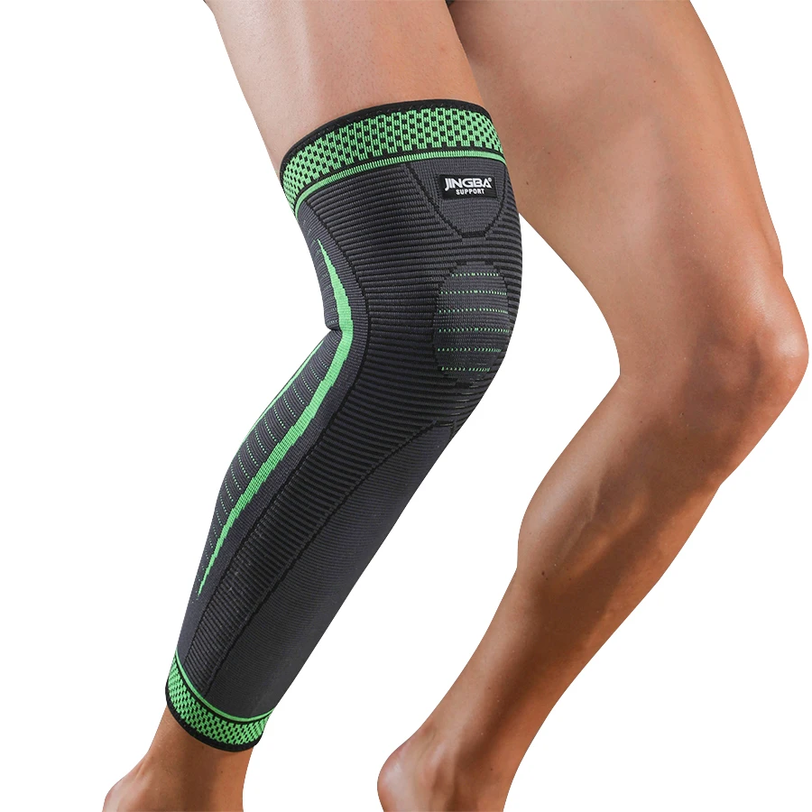 JINGBA Low MOQ New Sports Basketball Nylon Knee Pads Elastic Long Knee Sleeve Leg Support Protector Belt