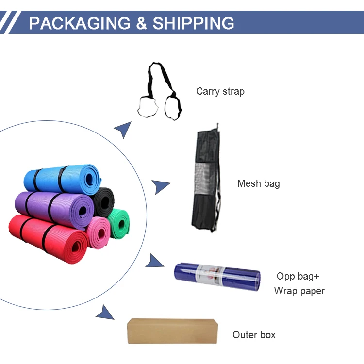 custom natural eco friendly NBR rubber pilates exercise yoga mat for kids and adult