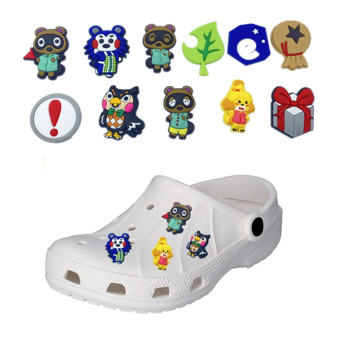 

Hot sell designer charms animal crossing PVC clog charms Custom designer custom for clog sandals charms and bracelet, As picture