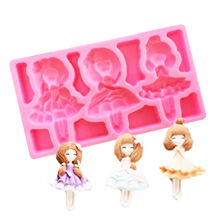 

Y3010 wholesale cosplay girl fondant silicone cake molds cake baking tool, Pink