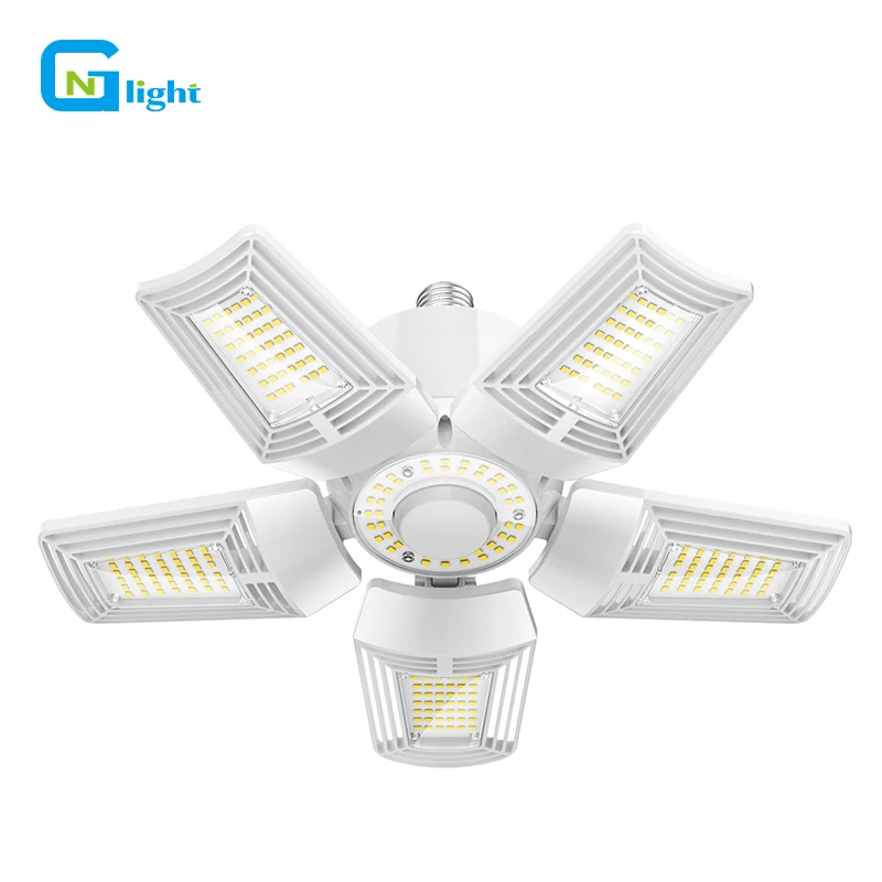 

ETL approved E26 Base Garage Warehouse Shop Light 60W Deformable 5 leaf Light LED Garage Light