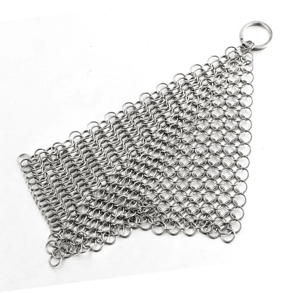 

OUMI Wholesale Stainless Steel Chainmail Scrubber Cleaner Cast Iron Cookware Pans Metal Chain Scrubber