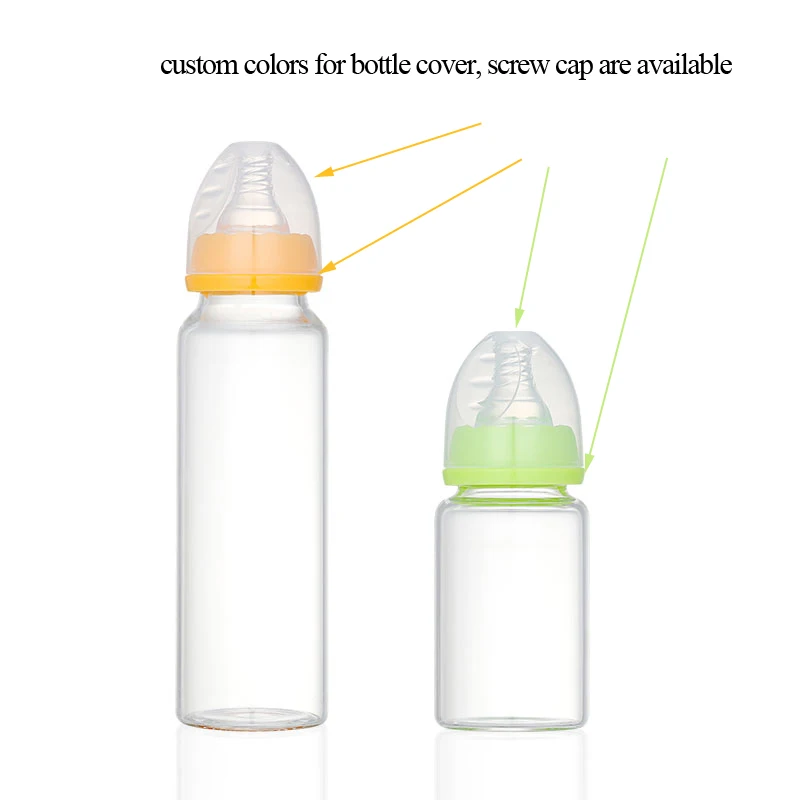 Factory newborn baby glass feeding bottle baby milk bottle
