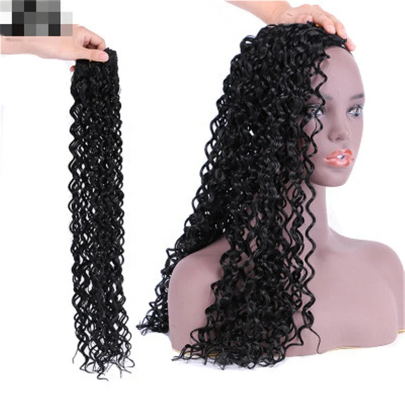 

High Temperature Synthetic Fiber Water Wave Natural Synthetic Hair Extension, Black