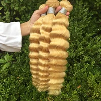 

Top Quality Wholesale Blonde 613 Deep Wave / Curly Bundles 100% Human Brazilian Hair Cuticle Aligned 613 Hair weft