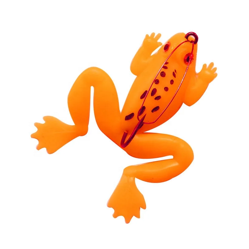 

In stock anti-hanging bottom simulation frog various weight with hook soft frog bait PVC frog bait, 11 colors