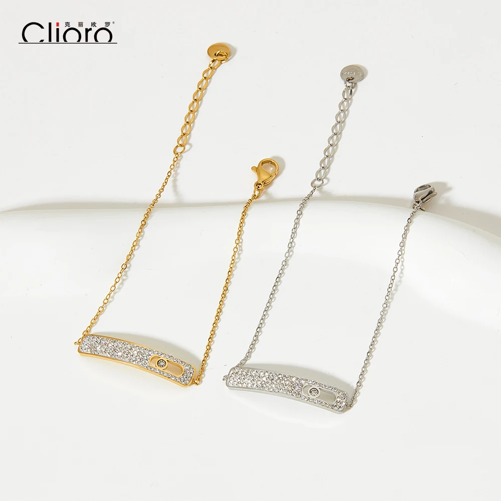 

14k Gold Plated Stainless Steel Jewelry Classical Cubic Zirconia Bracelet For Girl