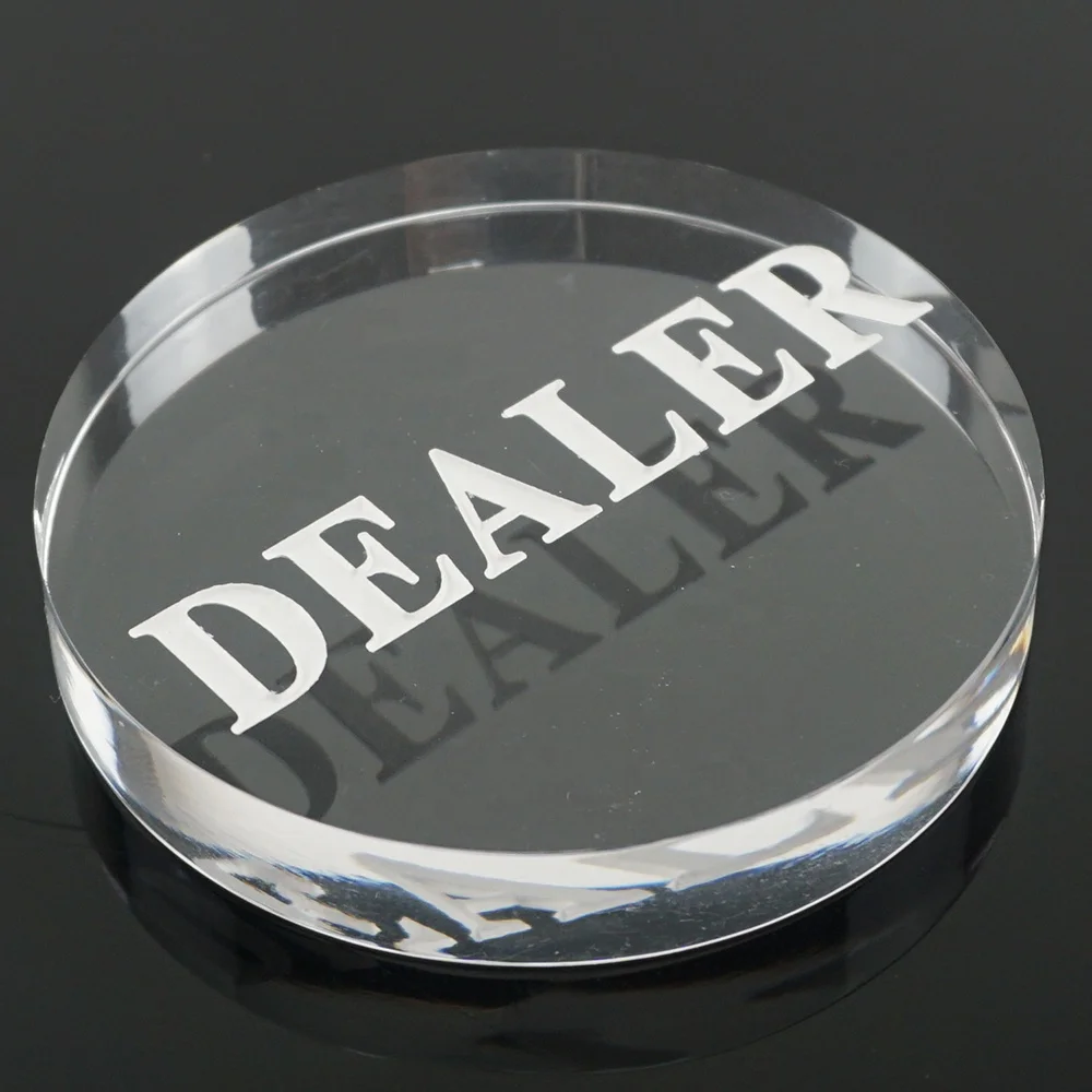 Casino Wholesale Dealer Button Poker Chips Poker Table Special Crystal Chip Matching Accessories Transparent Dealer Button