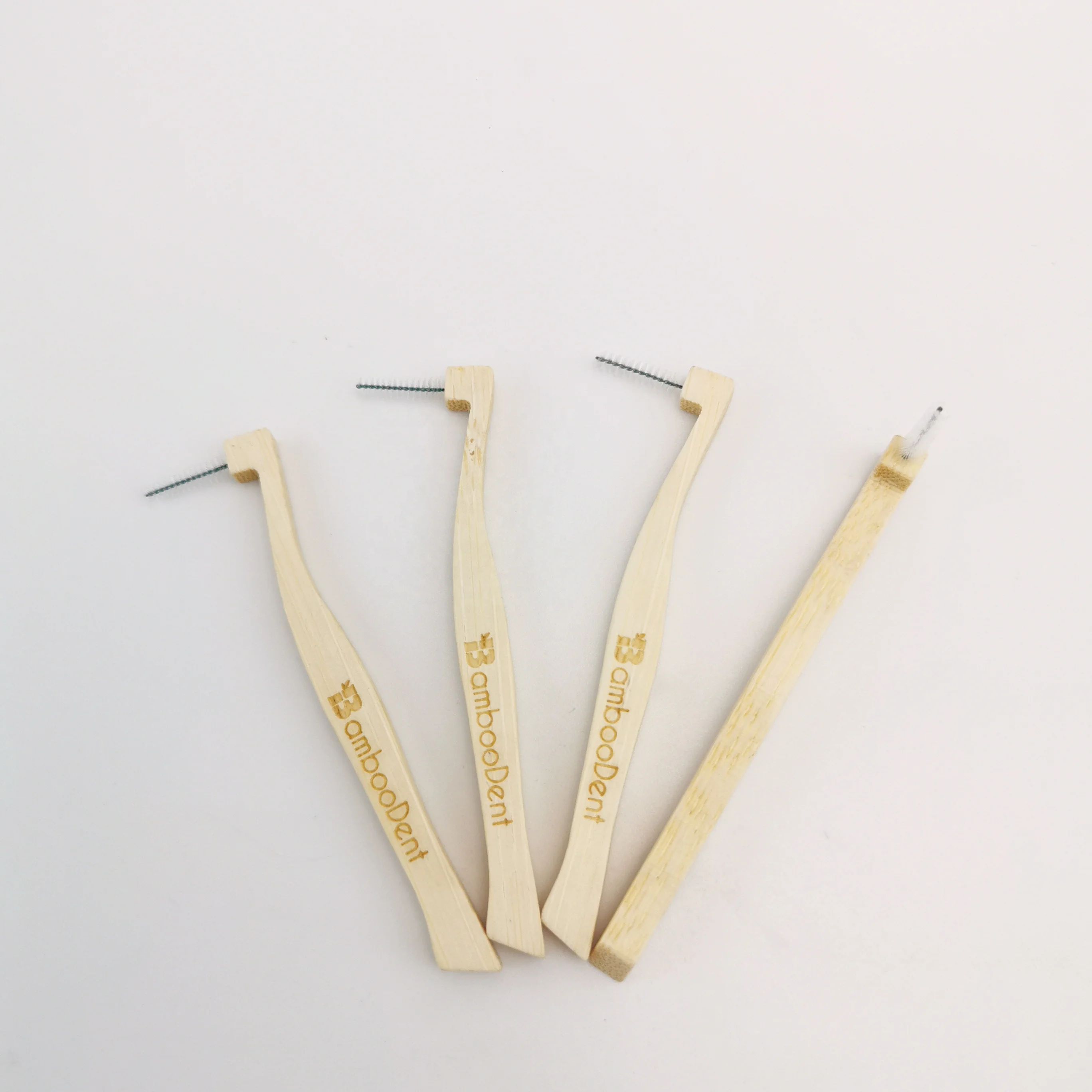 Eco Friendly Bamboo Curve Biodegradable Interdental Brush Toothpick