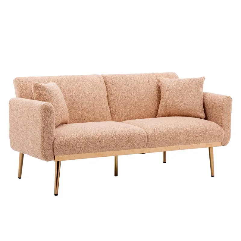 

Minimalist Teddy Velvet Loveseat Sofa Bed Apartment Accent Sofa, Optional