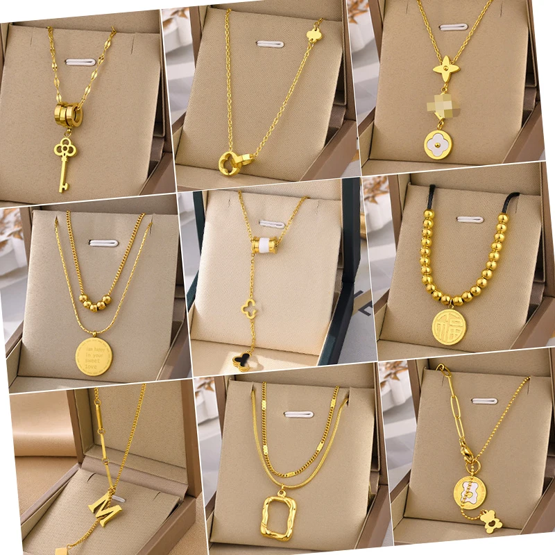 

DAIHE 2023 Popular No Fading Necklace for Women Yiwu Stainless Steel Jewelry Layered Necklace