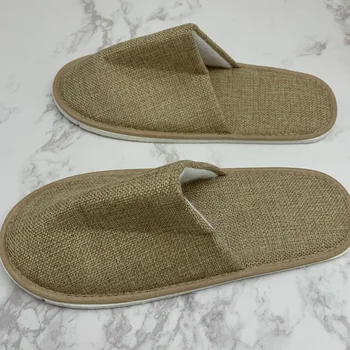 Eco Friendly/biodegradable Custom Hotel Flax Slipper For Man And Woman ...
