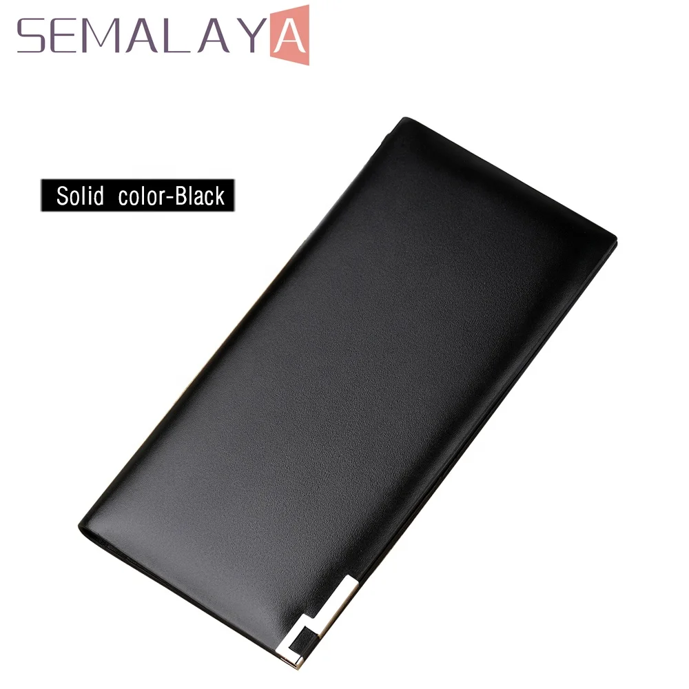 

fashion design thin long wallet for man slim card holder leather card wallet Christmas present