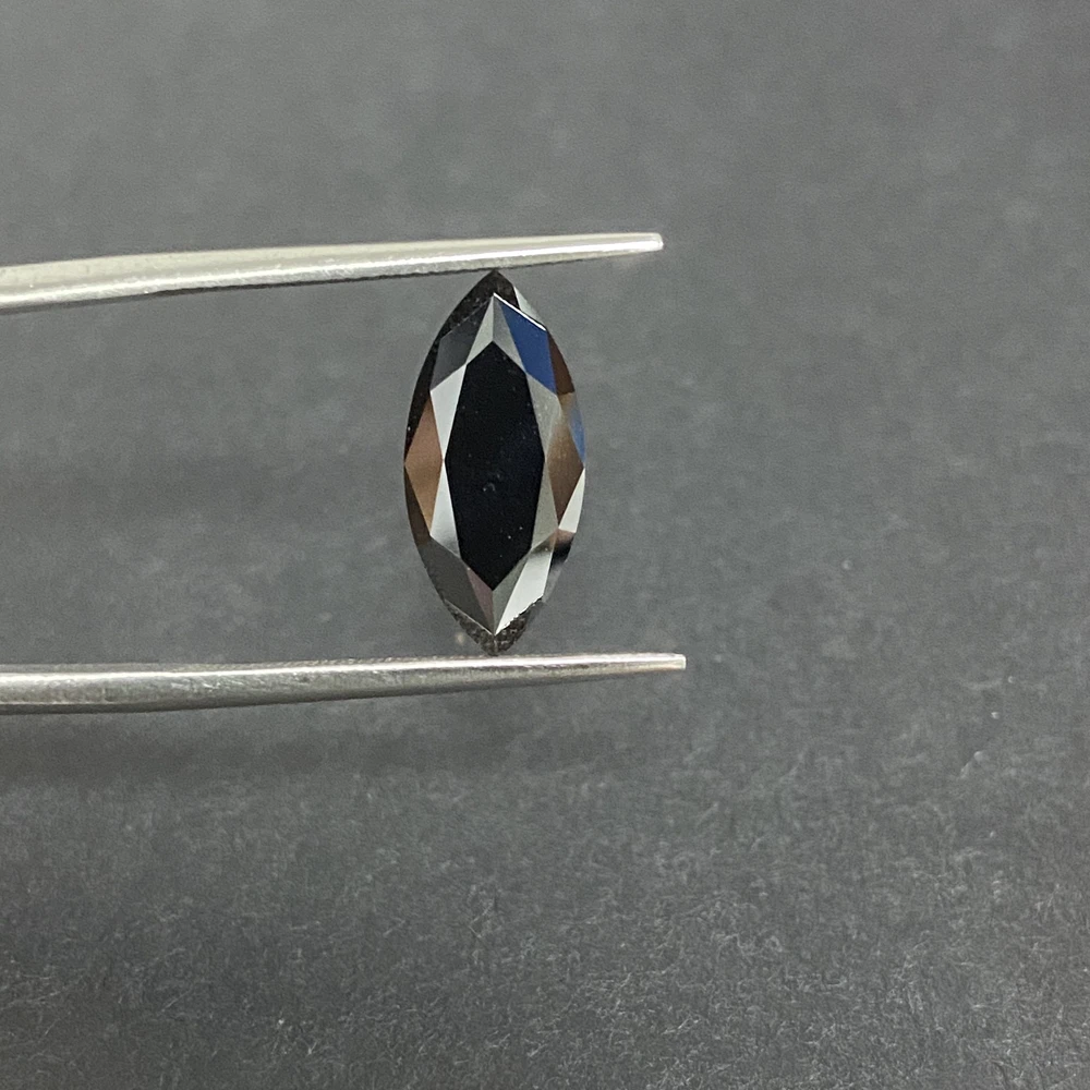 HQ GEMS GRA VVS1 Marquise Black Moissanite Diamond 4x8mm 7x14mm 5x10mm 1ct Marquise Moissanite Loose Stone