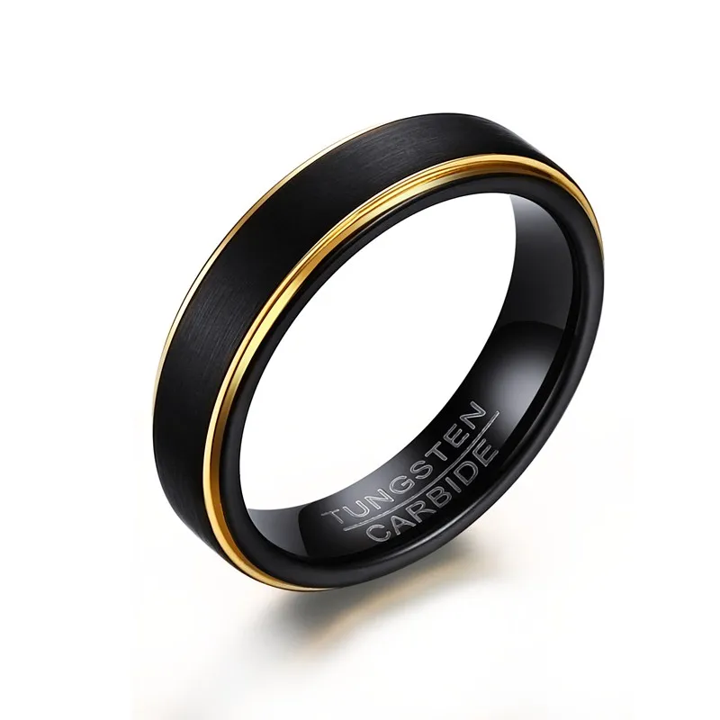 

Fashion Name Mood Ring Jewelry Engagement Wedding Ring Black Tungsten Ring For Men, Picture shows