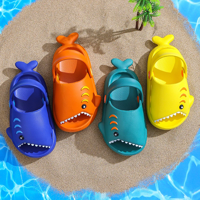 

Baby Girl shark Cartoon Toddler Beach Water Garden Slippers Kids Boy Cave Shoes Children Summer Flip Flops Indoor Cute Sandal