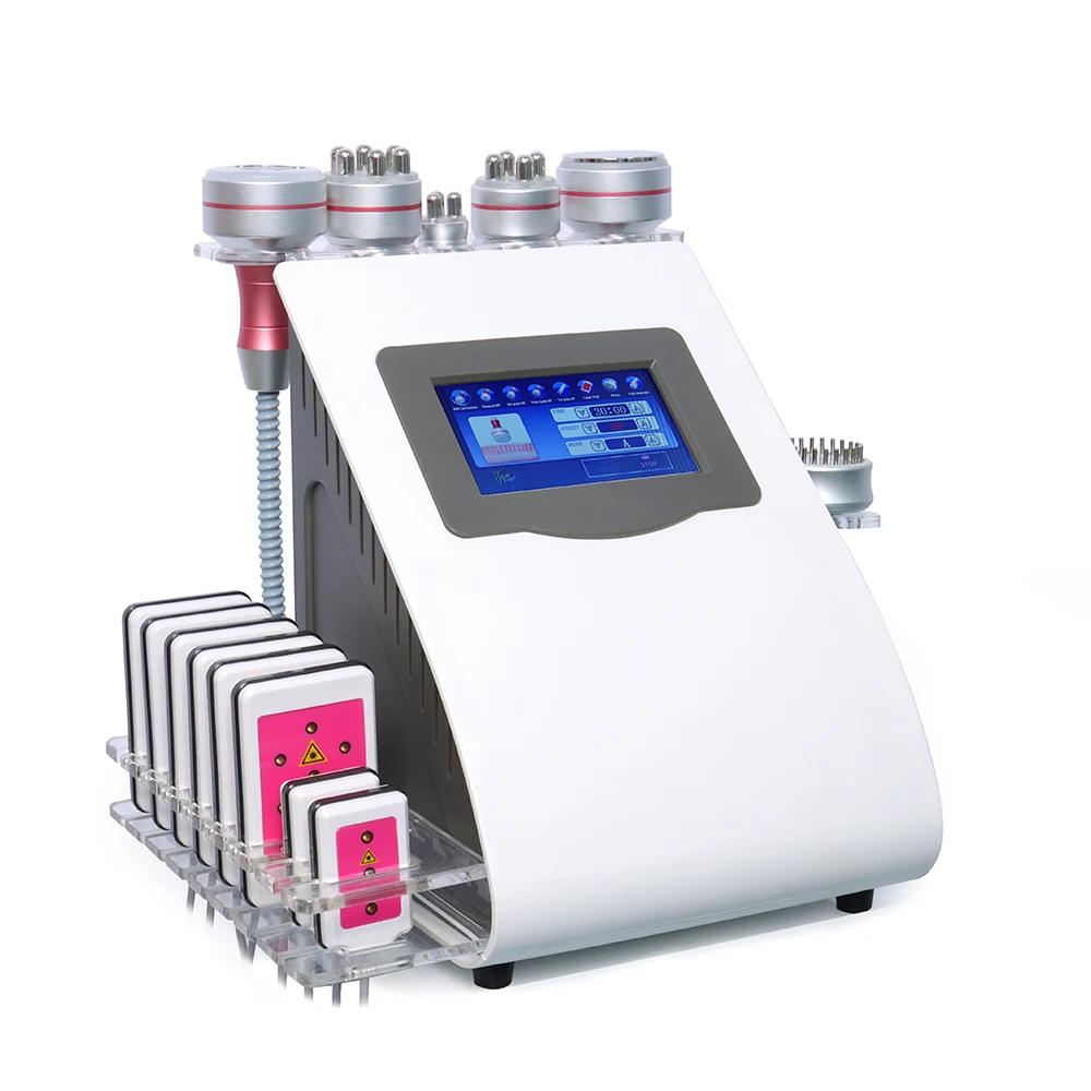 

Hot selling 9 in 1 40K 80k ultrasonic cavitation vacuum lipolaser machine / 9 in 1 cavitation machine, White