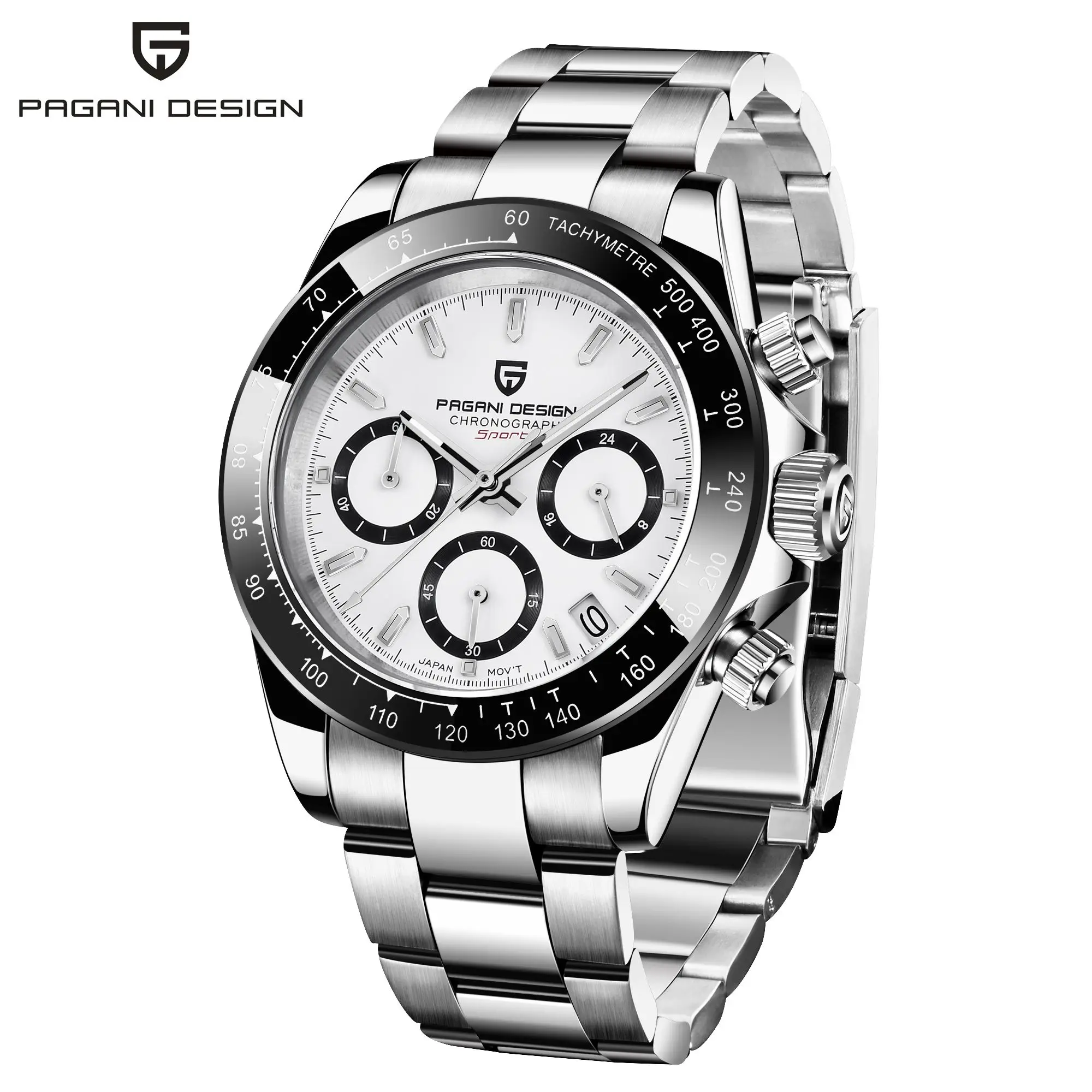 

reloj pagani design 1644 10atm water resistant OEM luxury men quartz wrist chronograph japan movement stainless steel watch